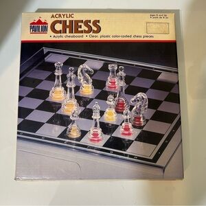 Acrylic Chess Set - Clear and Yellow